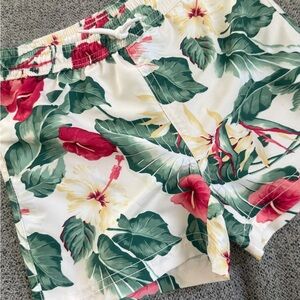 Janie and Jack Floral toddler swim trunks